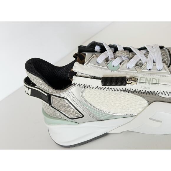 Fendi Flow Sneakers Gray/White/Green 9 US (8 Fendi) 7E1689 NIB $1190 main image 11